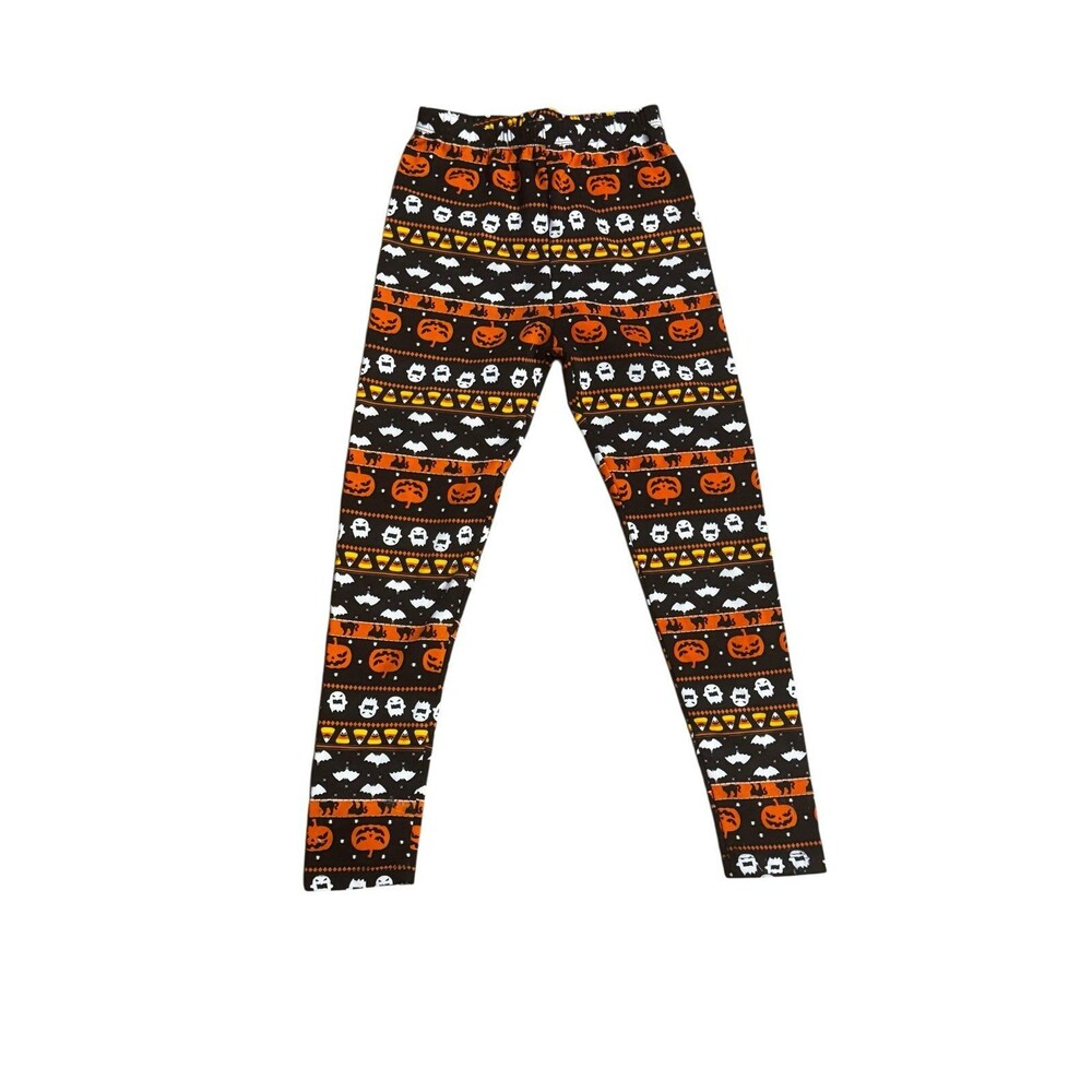 Poof girls Halloween fleece lined leggings medium 7/8